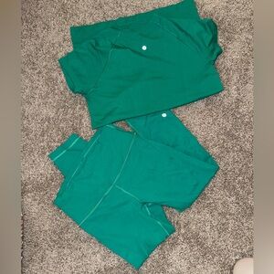 Lululemon maldives green workout set size 8